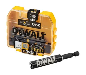 Zestaw bitów DeWalt Extreme Impact Torsion PZ2, 15 szt. / Bity do wkrętaków / TSTAK / 25 mm
