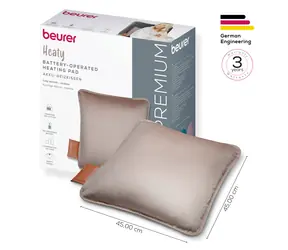Poduszka grzewcza BEURER HK 77 Heaty taupe / Bezprzewodowa / Akumulator litowo- ION / 3 poziomy / do 8 godz.