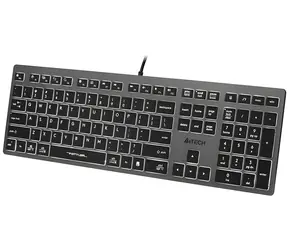 A4Tech Fstyler FX60H szary / Klawiatura przewodowa / membranowa / białe podświetlenie / 2× USB / 150 cm