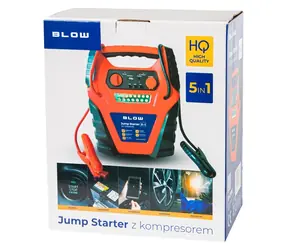 Rozrusznik Blow z kompresorem 5w1 / Rozrusznik awaryjny / 12 Ah / 400 A / Kompresor powietrza / Latarka