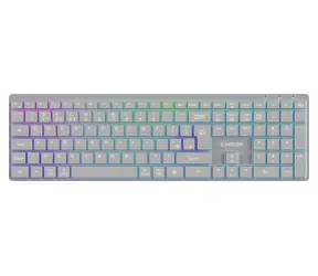 Canyon HKB-W11 szary / Klawiatura / bezprzewodowa / wodoodporna / podświetlenie RGB / układ CZ/SK