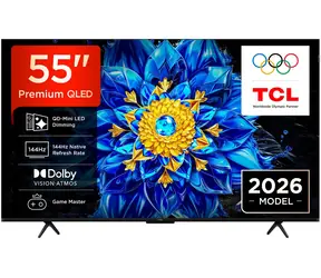 55" TCL 55P8L czarny / Telewizor / QLED / Mini LED / 4K UHD / 144 Hz / Google TV