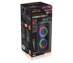 Media-Tech Funbox MT3181 czarny / Głośnik bezprzewodowy / RMS 40 W / PMPO 1000 W / BT 5.0 / Radio FM / microSD
