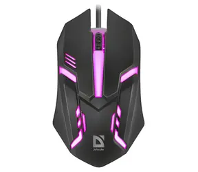 Defender Cyber MB-560L czarna / Mysz optyczna gamingowa / 1200 DPI / USB / 2 przyciski / podświetlenie RGB