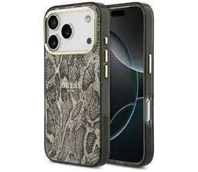 Wzór Guess Python, brązowy / Tylna obudowa / MagSafe / iPhone 17 Pro