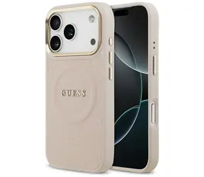 Guess Peony Hot Stamp MagSafe różowy / Tylna obudowa / iPhone 17 Pro / MagSafe