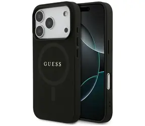 Guess Saffiano Classic Logo MagSafe czarny / Tylna obudowa / iPhone 17 Pro