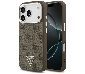 Logo trójkąta Guess 4G brązowe / Tylna obudowa / MagSafe / iPhone 17 Pro