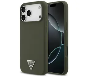Guess Silikonowe etui z trójkątnym Logo MagSafe w kolorze zielonym / Etui / Silikon / MagSafe / do iPhone'a 17 Pro Max