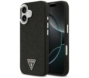 Guess Glitter Triangle Logo Black do iPhone'a 17 / Tylna obudowa / MagSafe