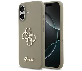 Guess Silicone Big 4G Script iPhone 17 brązowy / etui