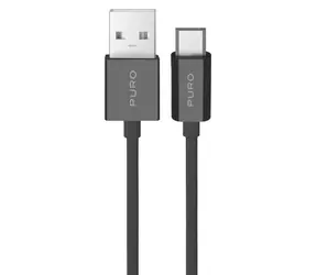 Kabel Puro USB-A - microUSB czarny / Kabel do transmisji danych i ładowania / TPE / 1 m / 12 W