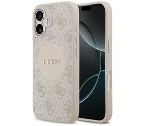 Guess 4G Circle Classic Logo MagSafe różowy / Tylna obudowa / MagSafe / iPhone 17