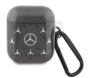 Mercedes MEA28DPMGS AirPods 1/2 czarne / Etui / Duży wzór gwiazdy / Apple AirPods 1. i 2. generacji