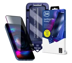 Szkło ochronne 3mk HardGlass Max Privacy / Apple iPhone 15 Pro Max / 9H / Filtr prywatyzujący
