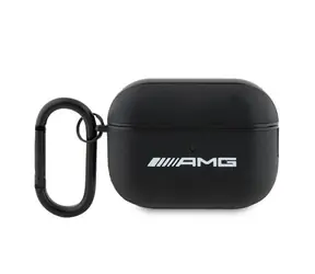 Mercedes- AMG AMAP2SLWK czarny, białe Logo / Etui skórzane / do Apple AirPods Pro 2 (2022/2023)
