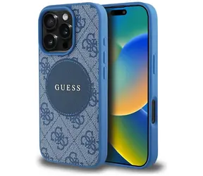 Guess 4G Circle Classic Logo MagSafe niebieski / Tylna obudowa / iPhone 16 Pro Max
