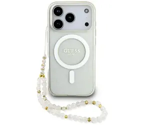 Guess IML Glitter Pearl MagSafe transparentny / Tylna obudowa / iPhone 17 Pro