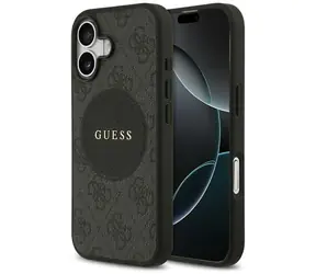 Guess 4G Circle Classic Logo czarny / Tylna obudowa / iPhone 17 / MagSafe