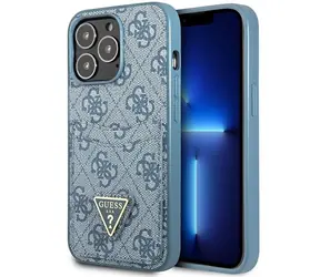 Guess 4G z trójkątnym Logo w kolorze niebieskim z kieszonką na kartę do iPhone'a 13 Pro i 13 Pro