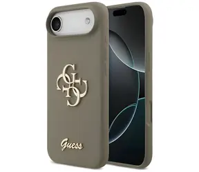 Guess Silicone Big 4G Script brązowy / Tylna obudowa / Silikon / iPhone Air