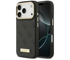 Płytka z Logo Guess 4G MagSafe czarna / Tylna obudowa / iPhone 17 Pro