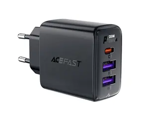 Ładowarka Acefast A57 PD35W GaN czarna / 3 porty / 2x USB-A / 1x USB-C / 35 W
