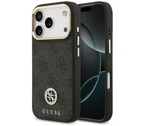 Guess 4G Strass Logo czarny / Tylna obudowa / MagSafe / iPhone 17 Pro