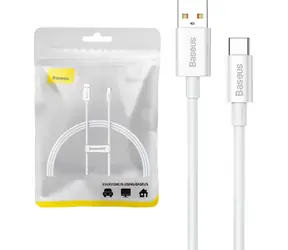 Baseus P10320102214-01 Kabel USB-A (M) - USB-C (M) 1 m biały / Kabel do transmisji danych / USB-C