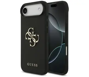 Guess Grained Big 4G i klasyczne Logo iPhone Air czarne / tylna obudowa