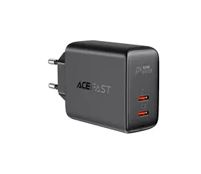 Acefast A9 czarny / Ładowarka / 2x USB-C / 40 W / PD, QC 3.0, PPS