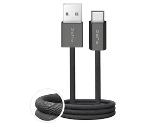 Puro Fabrik 2.0 ciemnozielony / kabel danych USB-A - USB-C / pleciony / 10 W / 1,5 m