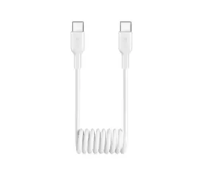 Puro Spiral kabel danych biały / Kabel danych / USB-C - USB-C / 25 W / 1 m