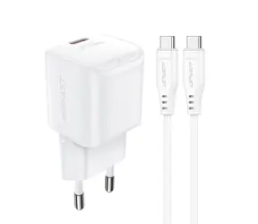 Acefast A77 Mini biały / ładowarka GaN / PD 30W / kabel USB-C