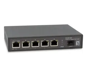 LevelOne GEP-0625 / Przełącznik / Niezarządzany / 5x 2,5 GbE / 4X PoE+ 65 W / bez wentylatora