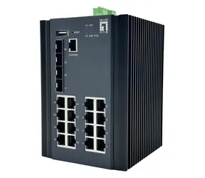 LevelOne IGU-2071 / Przełącznik przemysłowy / 16x GbE / 4X SFP Combo 2.5G / Zarządzalny L2+ / Szyna DIN