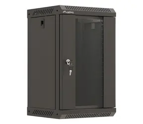 Lanberg WF11 czarny / Szafka wisząca / 10" / 9U / 300x300 mm / drzwi szklane / opakowanie płaskie