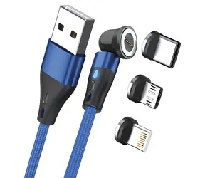 RealPower MagneticCharge3 niebieski / Magnetyczny kabel ładujący / USB-A / 3 A / 1 m / 6 adapterów