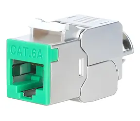Moduł Intellinet Keystone Cat6a 10G STP zielony / Moduł Keystone / RJ-45 / IDC / 500 MHz / PoE++