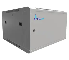 Szafka wisząca Extralink 6U 600x600 szara / Szafka / Drzwi pełne metalowe / Nośność 60 kg