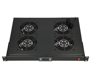 Jednostka wentylacyjna Extralink 19" czarna / Jednostka wentylacyjna / 4X wentylator / 1U / Termostat / 240 V