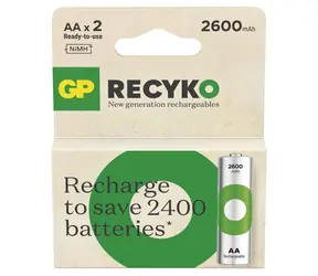 GP ReCyko AA 2600 mAh, 2 szt. / Akumulator / NiMH / 300+ cykli