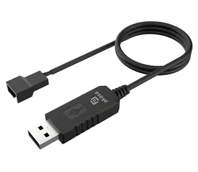 Adapter Akasa USB do PC z wentylatorem, czarny / Zasilacz / 5 V do 12 V / 0,6 m