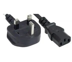 Kabel zasilający Manhattan IEC C13 - BS 1363 czarny / Kabel zasilający / UK / 1,8 m