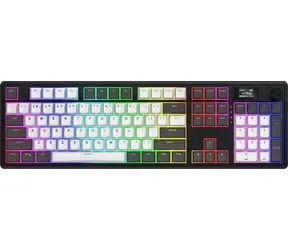 Hator Skyfall 100 Pro czarno-szary / Magnetyczna klawiatura gamingowa / Aurum Vanila Silent Linear / Wyświetlacz TFT
