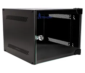 Extralink LITE 4U 10" czarny / Rack / montaż na ścianie / szerokość 280 mm / głębokość 310 mm / drzwi szklane