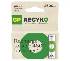 GP ReCyko AA 2600 mAh, 4 szt. / Akumulator / NiMH / 300+ cykli