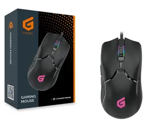 Conceptronic DJEBBEL czarna / Mysz gamingowa / USB-A / 7200 DPI / 6 przycisków / LED RGB