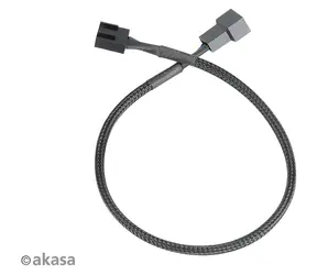 Przewód przedłużający do wentylatora Akasa 4PIN czarny / Przewód / PWM / 30 cm / 4 szt.