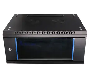 Extralink Szafa ścienna 4U 600x450mm czarna / Szafa / 19" / drzwi szklane / chłodzenie pasywne